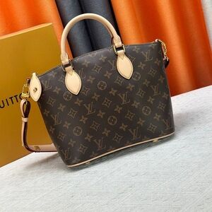 Louis Vuitton Monogram Satchel with Cream Accents